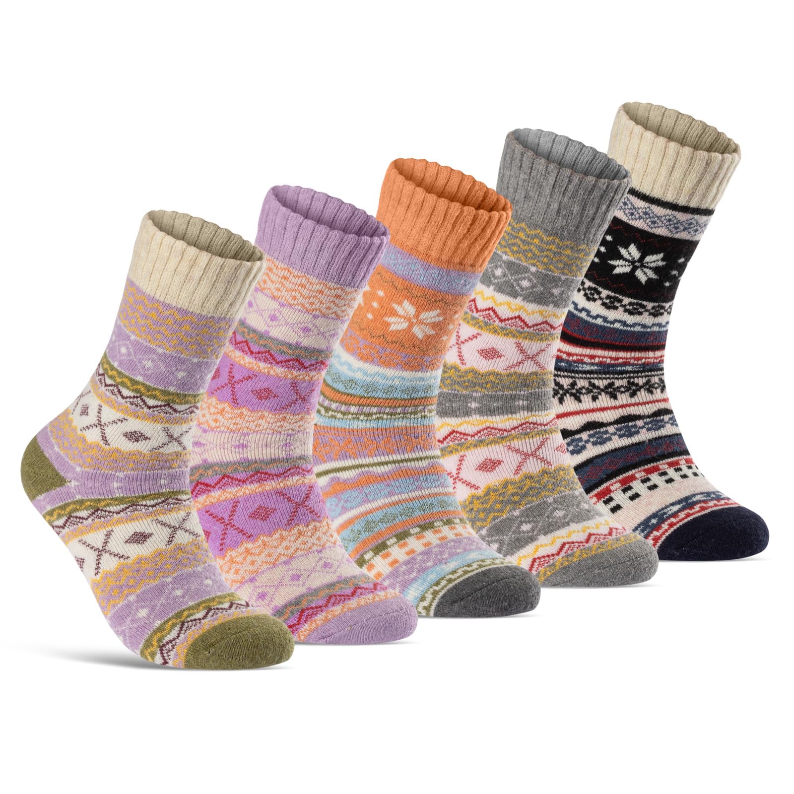 5 Paar Wollsocken Damen & Herren Wintersocken weich & warm 37902 (39-42)