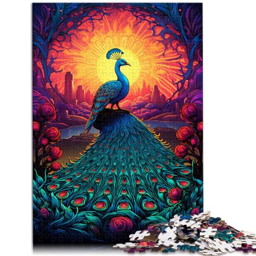 Puzzles Farbe Pfau 1000 Puzzles für Erwachsene 1000 Teile Holzpuzzle Spielzeug Puzzles Lernspiele Stressabbau Puzzles 1000 Stück (50x75cm)