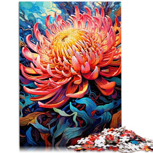 Puzzle Bunte Blume für Erwachsene, 1000-teiliges Puzzle, Holzpuzzle, jedes Teil ist einzigartig – anspruchsvolles, unterhaltsames Familienspiel, 1000 Teile (50 x 75 cm)