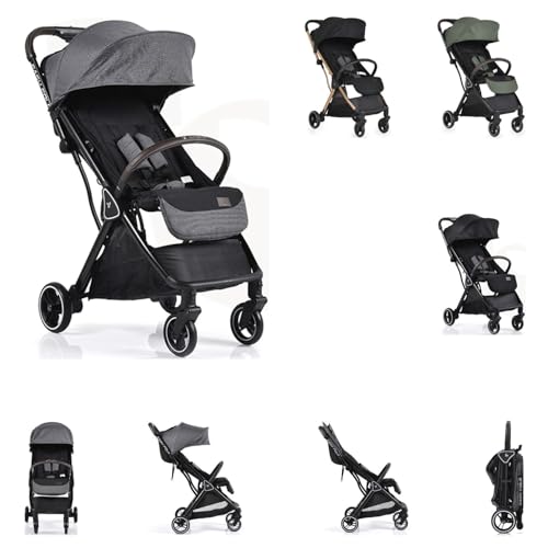 Cangaroo Kinderwagen Buggy easy Fold Alu Sonnendach verstellbar, faltbar, Korb, Farbe:grau