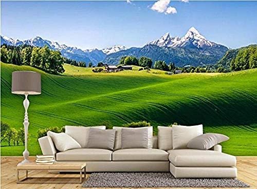 XLMING Ästhetische Frische Grüne Landschaft 3D Tapeten Home Esszimmer Sofa Schlafzimmer Wohnzimmer TV Hintergrund-400cm×280cm