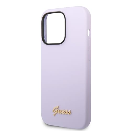 Guess GUHCP14LSLSMU hülle für iPhone 14 Pro 6,1" violett/Purple Hard case Silicone Vintage Gold Logo