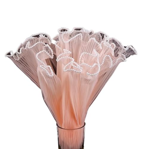 Blumen Geschenkpapier 28 cm Valentinstag-Blumen-Geschenkpapier, Wellengarn, Blumenverpackung, Spitze, Netz, Perle, Blumenstrauß, Geschenkverpackung, Zubehör(28cm 4.5Yard Pearl P)