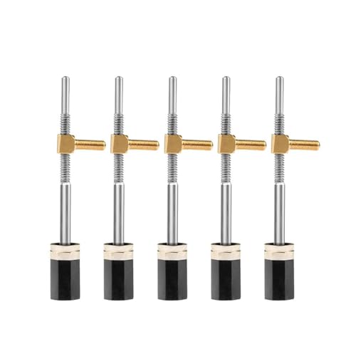 Violin Music Instrument Zubehör 5 STÜCKE Violine Bogen Frosch Knöpfe Bass Knopf Schrauben Mit Messing Ösen Teile Für Maker Ebenholz Zubehör(Color:5 PCS 001)