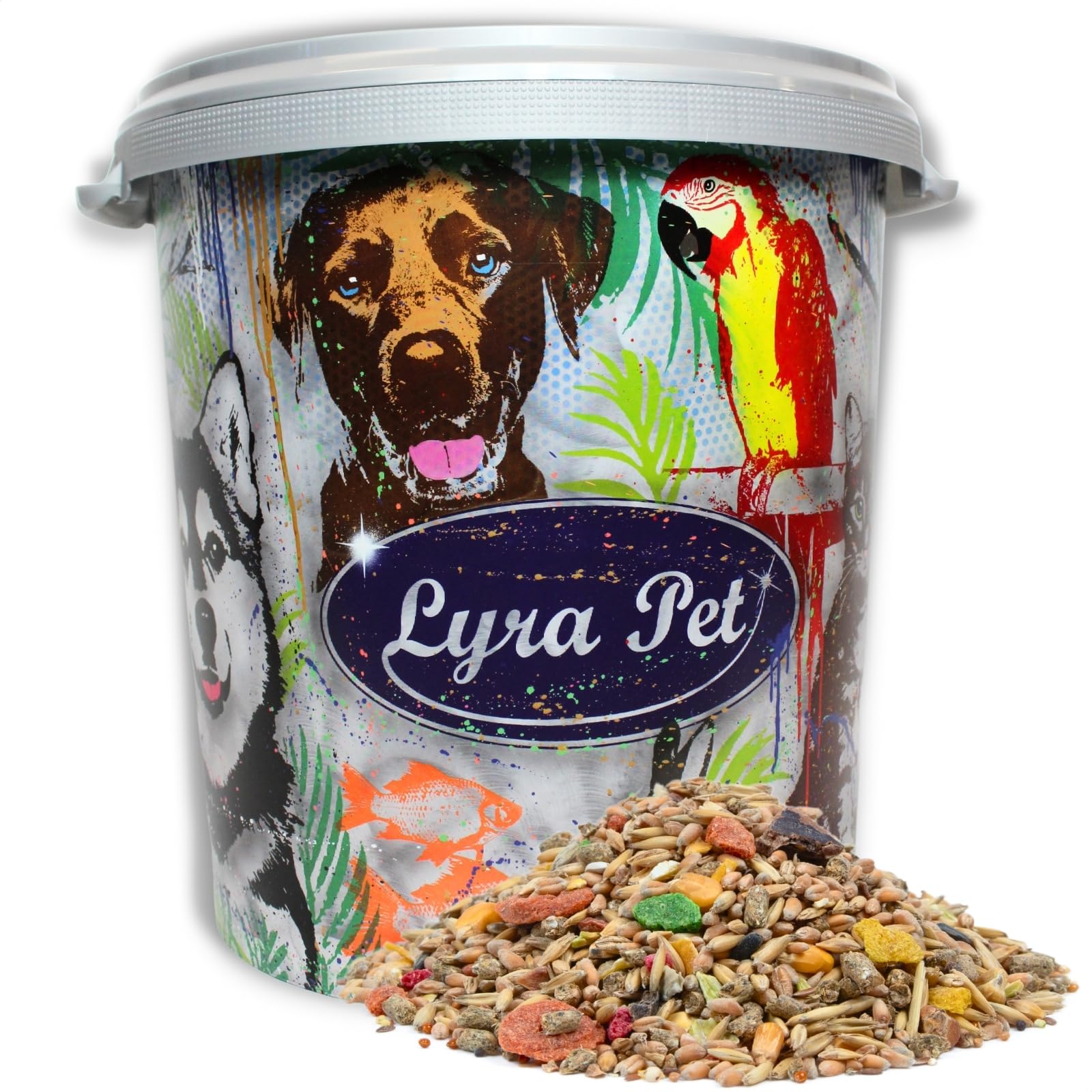 Lyra Pet® | 10 kg Kaninchenfutter in 30 L Tonne | Alleinfutter für ausgewachsene Kaninchen | Nährstoffreiches, ausgewogenes Hauptfutter | Artgerechter Energiespender | Kohlenhyrate & Vitamine