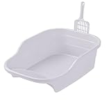 Katzentoilette Katzenklo Katzentoilette Mit Hohen Seitenwänden, Katzentoilette Für Kätzchen, Tragbare Katzentoilette Für Kaninchen, Welpen Und Katzen Katzentoiletten(Grey)