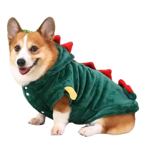 Puppy Dino Hoodies, waschbare Welpen-Wanderjacke, Polyester-Tier-Reisemantel, Dinosaurier-Design, Tier-Schneeanzug, elastischer Stoff, Haustier-Dinosaurier-Kostüm, Kapuzenjacke für Haustiere im Freien