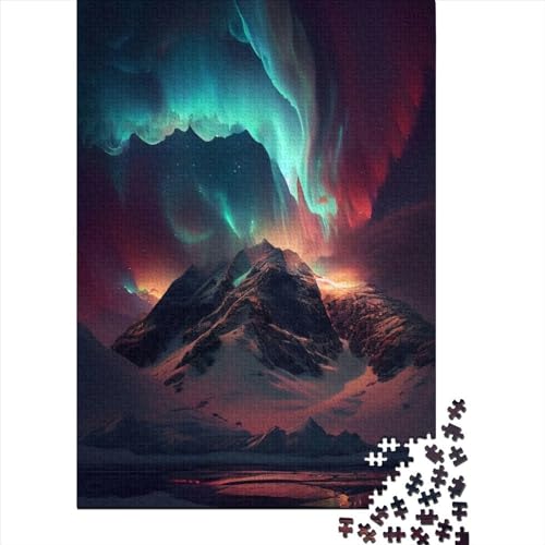 Aurora Borealis Holzpuzzle für Erwachsene Puzzle 1000 Puzzles für Erwachsene 1000 Teile Holzpuzzle für Erwachsene Teenager (Größe: 75 x 50 cm)