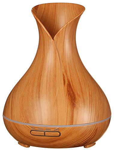 SIXTOL Vulcan Aroma Diffusor helles Holz 350ml | Ultraschall-Luftbefeuchter | Zur Luftbefeuchtung und Durchduftung von Zuhause, Schlafzimmer, Büro | Aromatherapie | Für ätherische Öle