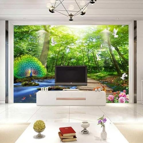 tyujlkjddlf Tapete Wandbild 3D Benutzerdefinierte 3D Dreidimensionale Grüne Landschaft Tapete Tv Hintergrund Tapete Wohnzimmer Schlafzimmer Sofa Wandverkleidung Wandgemälde-300Cmx210Cm