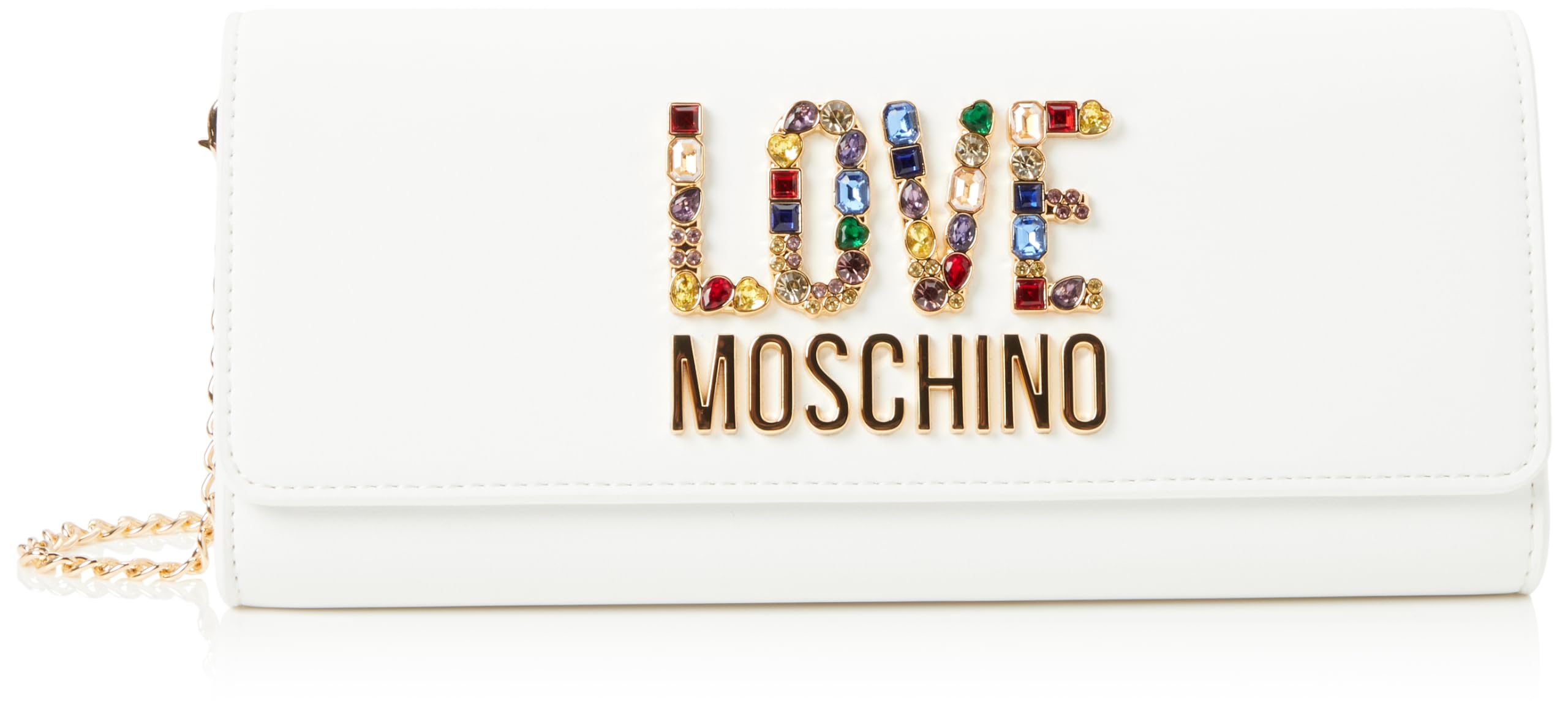 Love Moschino Damen Schultertasche, Weiß Schultertasche, Weiß