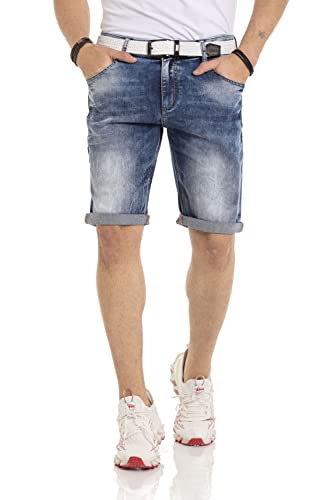 Cipo & Baxx Herren Jeans Shorts Denim Kurzehose Bermuda CK266 Blau W31