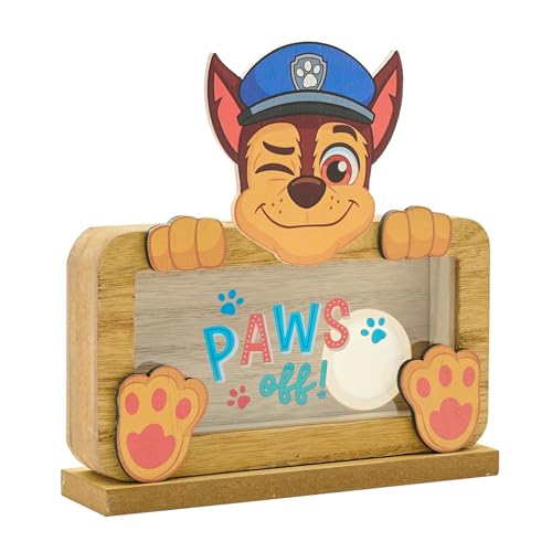 Widdop Paw Patrol Chase Spardose aus Holz mit klarem Fenster für Kinder