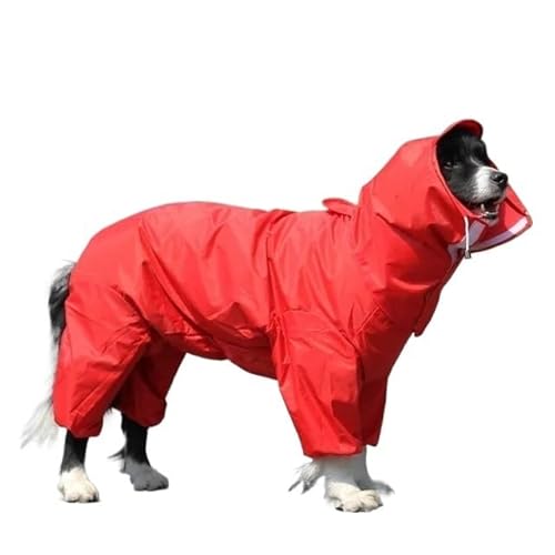 LOUPKC Regenmantel for große Hunde, Kleidung for Welpen, mittelgroße Hunde, wasserdicht, mit vier Ecken, Kapuzenjacke, Poncho, Haustier-Regenmantel(9,24)