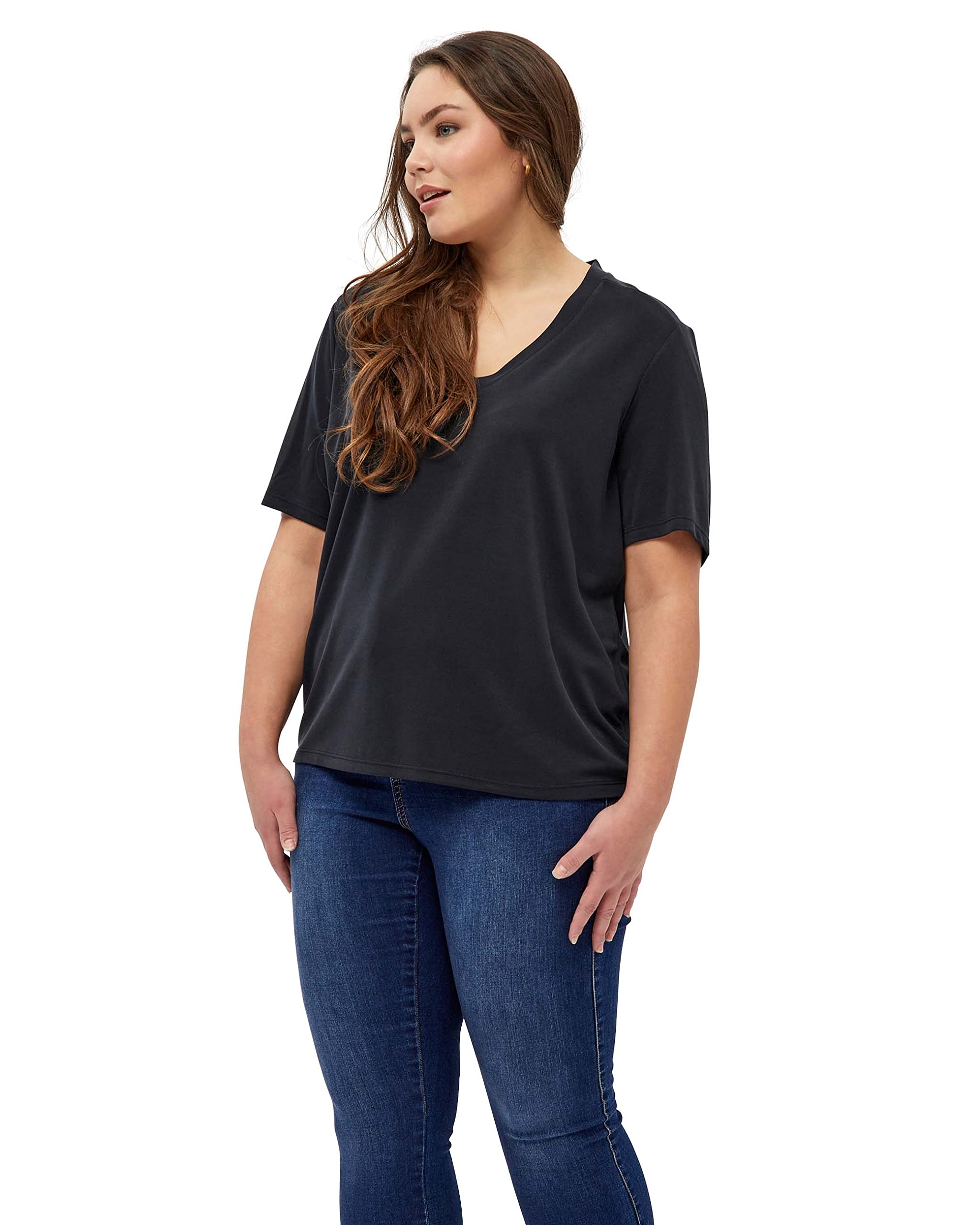 Peppercorn Damen Philina Tee Curved Schwarz 50