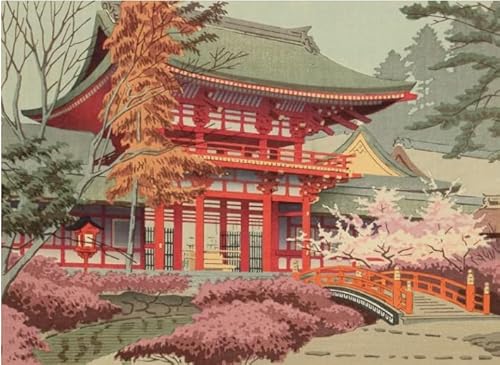 HfmQuisutron Jigsaw Puzzles 1000 Stück Assembling Bild japanische Landschaft Malerei für Erwachsene Spiele Lernspielzeug Qd66Kz