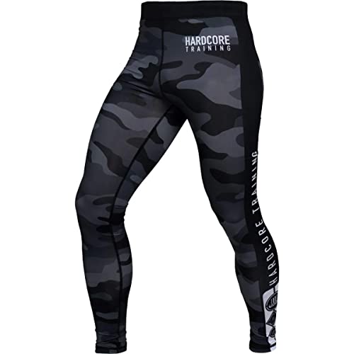 Hardcore Training Night Camo 2.0 Herren Compression Pants Kompressionshose Sportkleidung Grappling MMA Kampfsport BJJ Hose No Gi (XL)