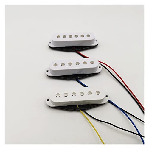 ZENGXUE E-Gitarren-Pickup. SSS. Einzelne Spule Geschlossene Pickup E-Gitarre Musikinstrument Zubehör Humbucker Tonabnehmer Set (Color : White)