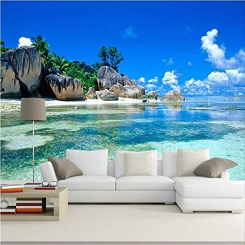 XLMING Ocean Beach Bilder 3D Tapeten Home Esszimmer Sofa Schlafzimmer Wohnzimmer TV Hintergrund-300cm×210cm