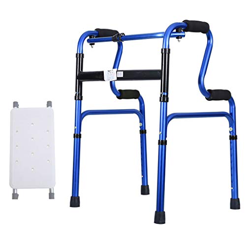 Faltbare Gehhilfe aus Aluminium, Rollator, 2-in-1-Gehhilfe mit Sitz für ältere Menschen (Braun, Blau, Rot) (Farbe: GRÜN) (Blau)