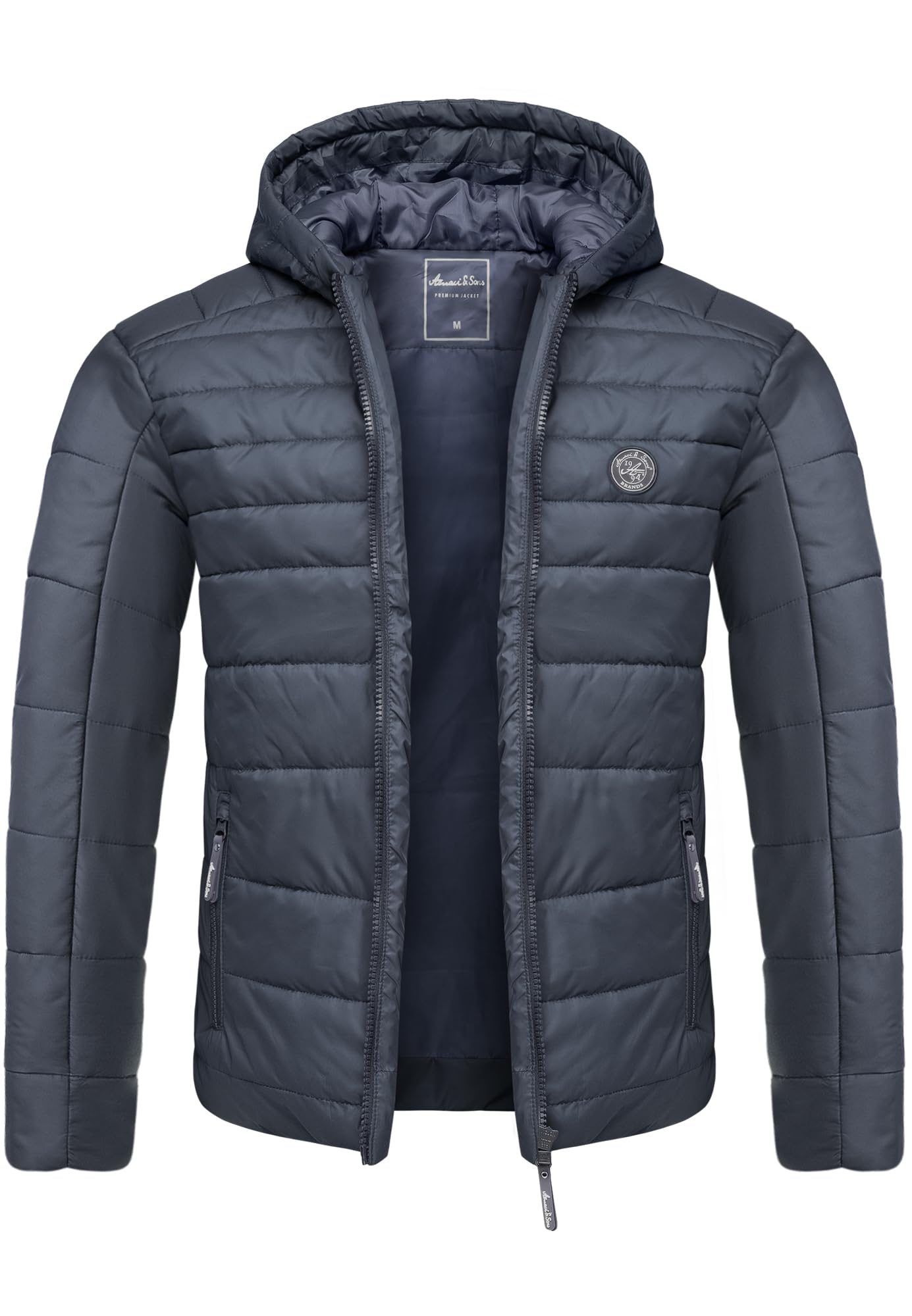 Amaci&Sons Herren Steppjacke Outdoor Basic Patch Jacke 9109 Navyblau M