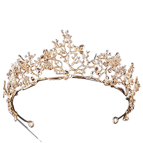 AIHEDOUJ Kristall Krone Tiara Vintage Strass Frauen Kronen und Tiaras Diademe Stirnbänder Braut Hochzeit Haarschmuck Schmuck Stirnbänder