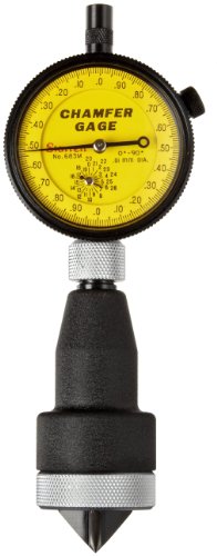 Starrett 683 m-3z Millimeter Lesen interne Entgratung Gauge mit Zifferblatt Gelb, 0–90 Grad Winkel, 0–25 mm Range