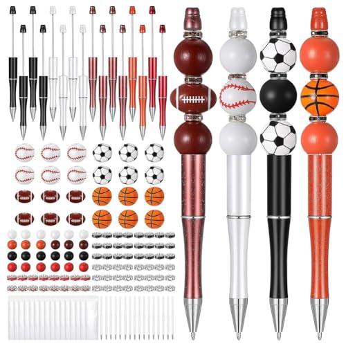 Kiudduy 16er-Set Kugelschreiber, DIY-Perlenstift-Herstellungsset, für Kinder, Studenten, Schule, Büro, Geschenke