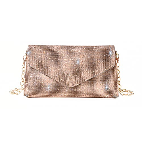 Damen Handtasche Glitzer Abendtasche Party Braut Clutch Prom Hochzeit Geldbörse Schulter Umhängetaschen Abnehmbare Kette