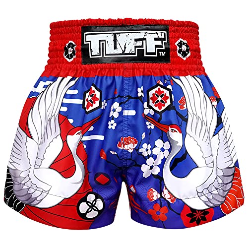 Tuff-MS639-BLU, Muay Thai-Shorts für Boxen, Größe L (US)