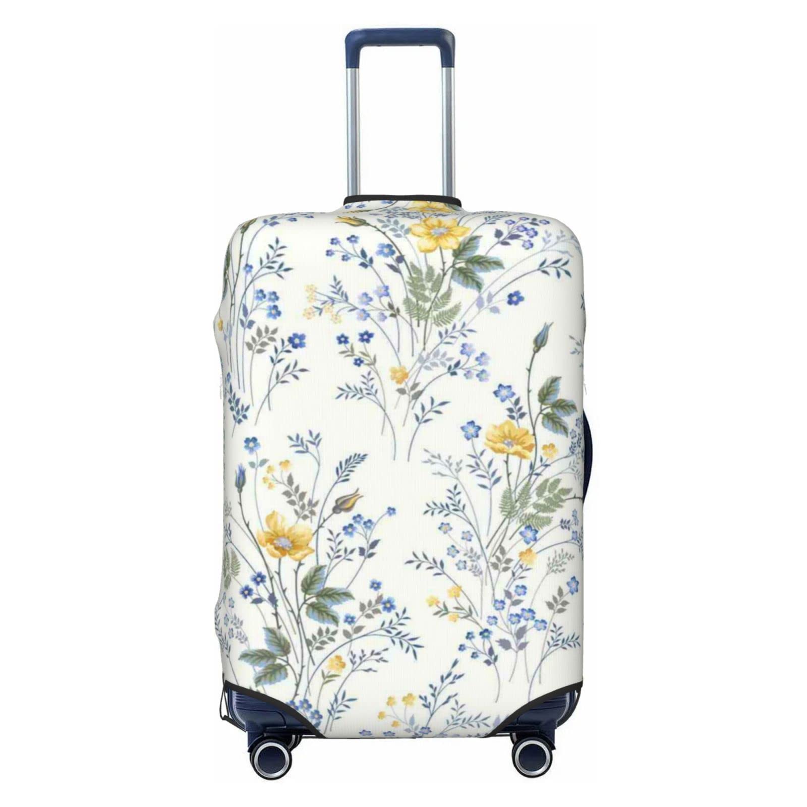 Miniks Reisegepäckabdeckung, strapazierfähig, passend für 45,7 - 81,3 cm große Gepäckstücke, Blau, Blumenmuster, Schwarz, X-Large