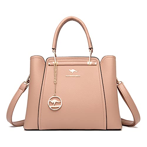 ohodhmnu Damen Tragetasche, Damen Crossbody Tasche Luxus 3 Schichten Schultertaschen PU Leder Handtaschen Große Kapazität Tasche Herbst Winter Dating Tasche, khaki, Small