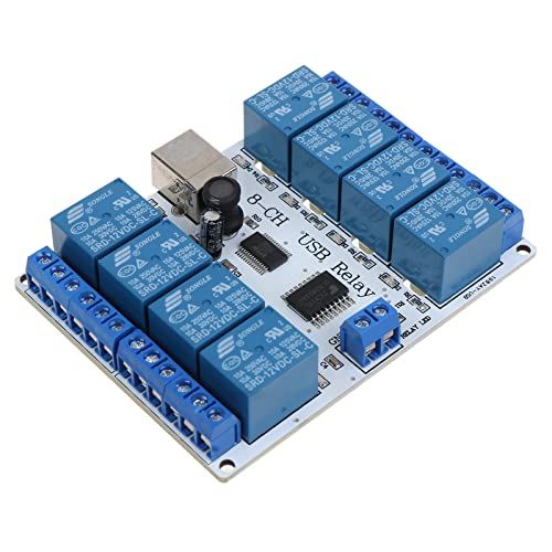 Qsvbeeqj 8-Kanal-USB-Platine, 12 V, 8-Kanal, 12 V, für Typ-B-USB-Board-Modul, Computer-Controller für Automatisierungs-Rob