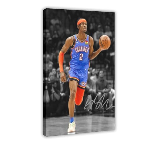 biegzc Shai Gilgeous-Alexander Oklahoma City Donner OKC signiertes Foto, Autogramm, Wandkunst, Heimdekoration, Leinwand-Poster, Schlafzimmer, Dekoration, Landschaft, Büro, Raumdekoration, Geschenk, 60