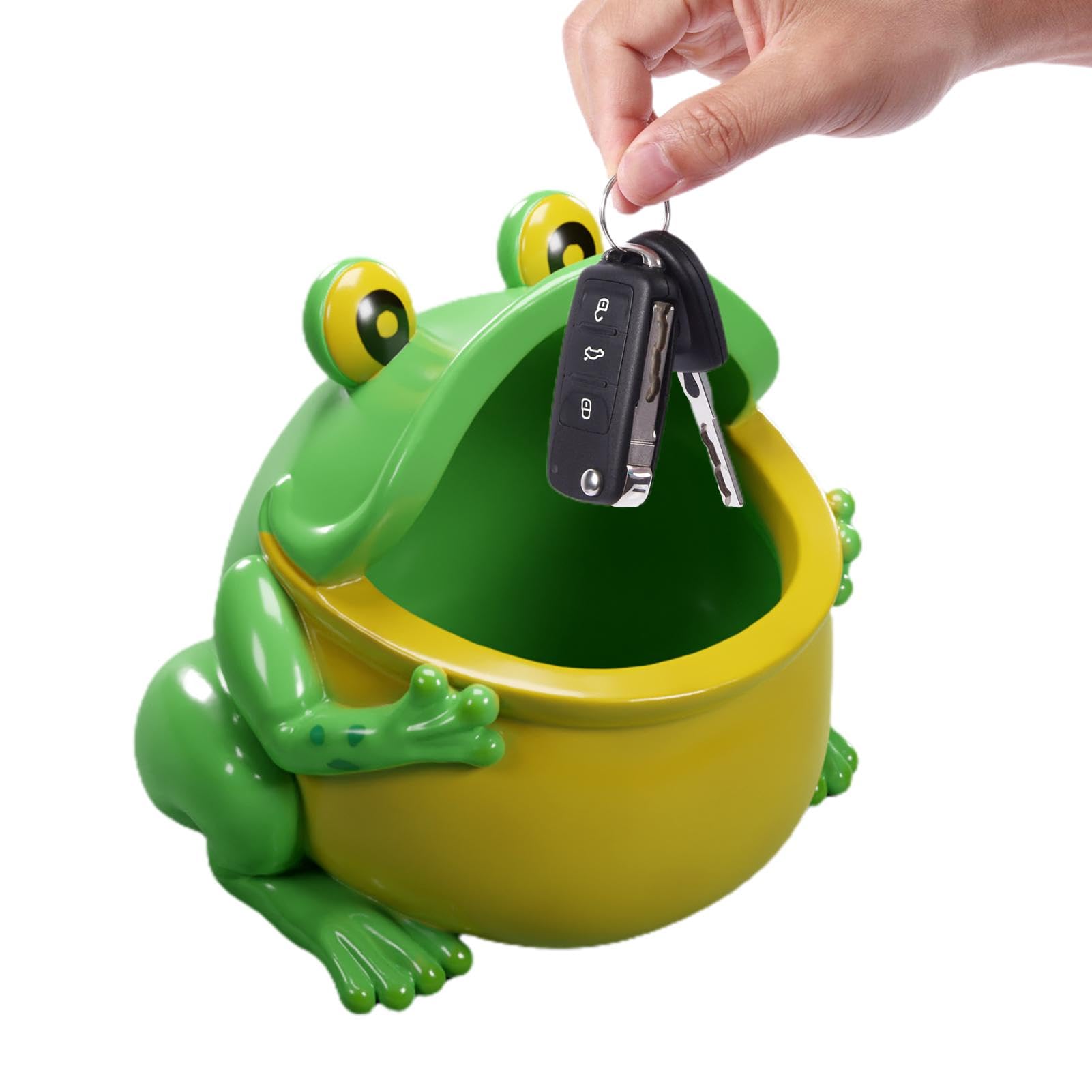 Frosch Aufbewahrungsbox mit großem Mund, Froschschnitzerei Dive Artikelbox, Frosch Statue Desktop Sammeln, dekorative Schalen Schmucktablett, Tablett für