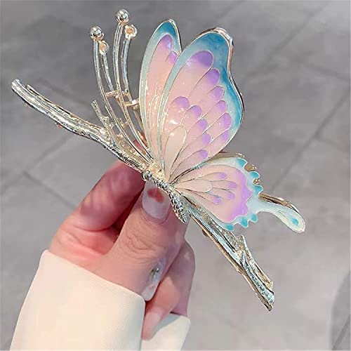 Haarklammern, Clip-Haarspangen, Klauenklammern, koreanische Haarklammer, Farbe Bernstein, Schmetterlings-Haarspange, Damen-Strasssteine, exquisite Haarnadel, Hai-Clip, Haar-Accessoires, 3 (Farbe: 9) (