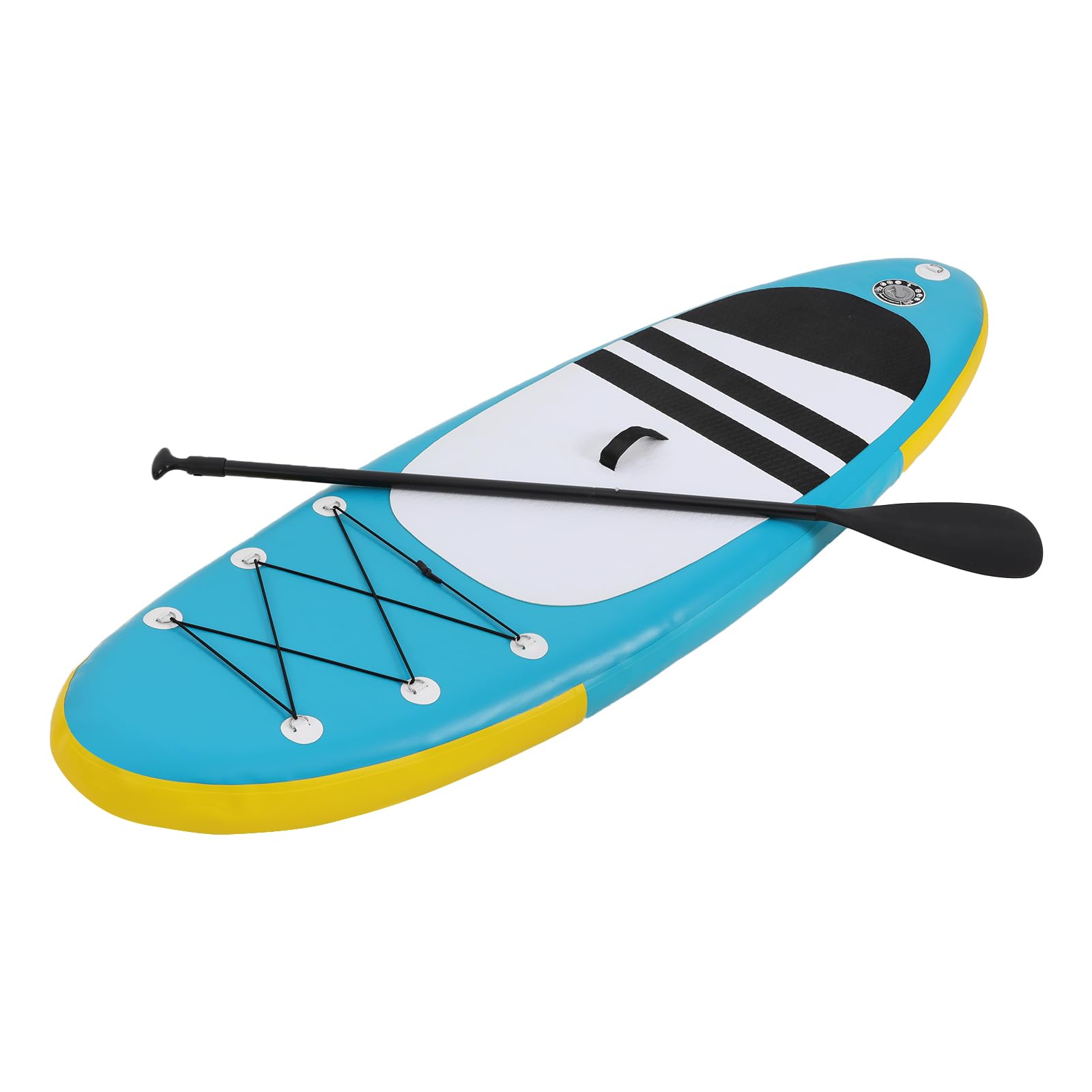 HuKaiL Stand Up Paddling Board, Aufblasbares SUP Board Standup Paddle Board mit 150kg Tragkraft, Stand Up Paddle mit Premium-Zubehör (Aufblasbare Pumpe, Sicherheitsleine, Flosse), 240*76*10cm, Blau