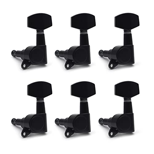 Große Quadratische Versiegelte Gitarren-Tuning-Pegs-Tasten Tuner-Maschinenköpfe Für E-Gitarre Schwarz/Gold/Chrome Stimmwirbel Mechaniken (Color : Black 6L)