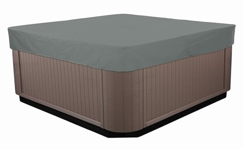 BaCover Outdoor Whirlpool-Abdeckung, 210D Oxford-Gewebe Wasserdicht Spa Staubschutz Poolabdeckung Quadratische,Grau,244x244x30cm