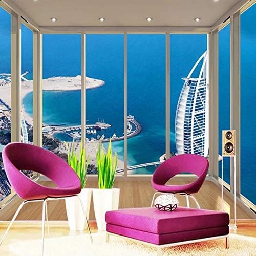 Balkon Mit Blick Aufs Meer 3D Tapeten Wanddekoration Fototapete Sofas Wohnzimmer Wandbild Schlafzimmer-400cm×280cm