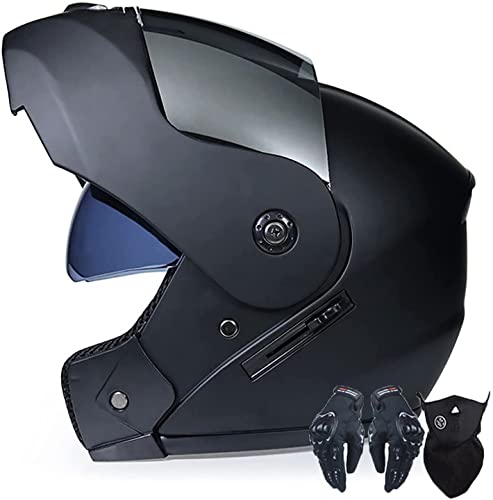 Klapphelm Motorradhelm Integralhelm Damen Herren,DOT/ECE-Zertifiziert Mit Doppelvisier Belüftungssystem Modular-Helm Mopedhelm Rollerhelm (Color : C, Größe : M=57-58cm)