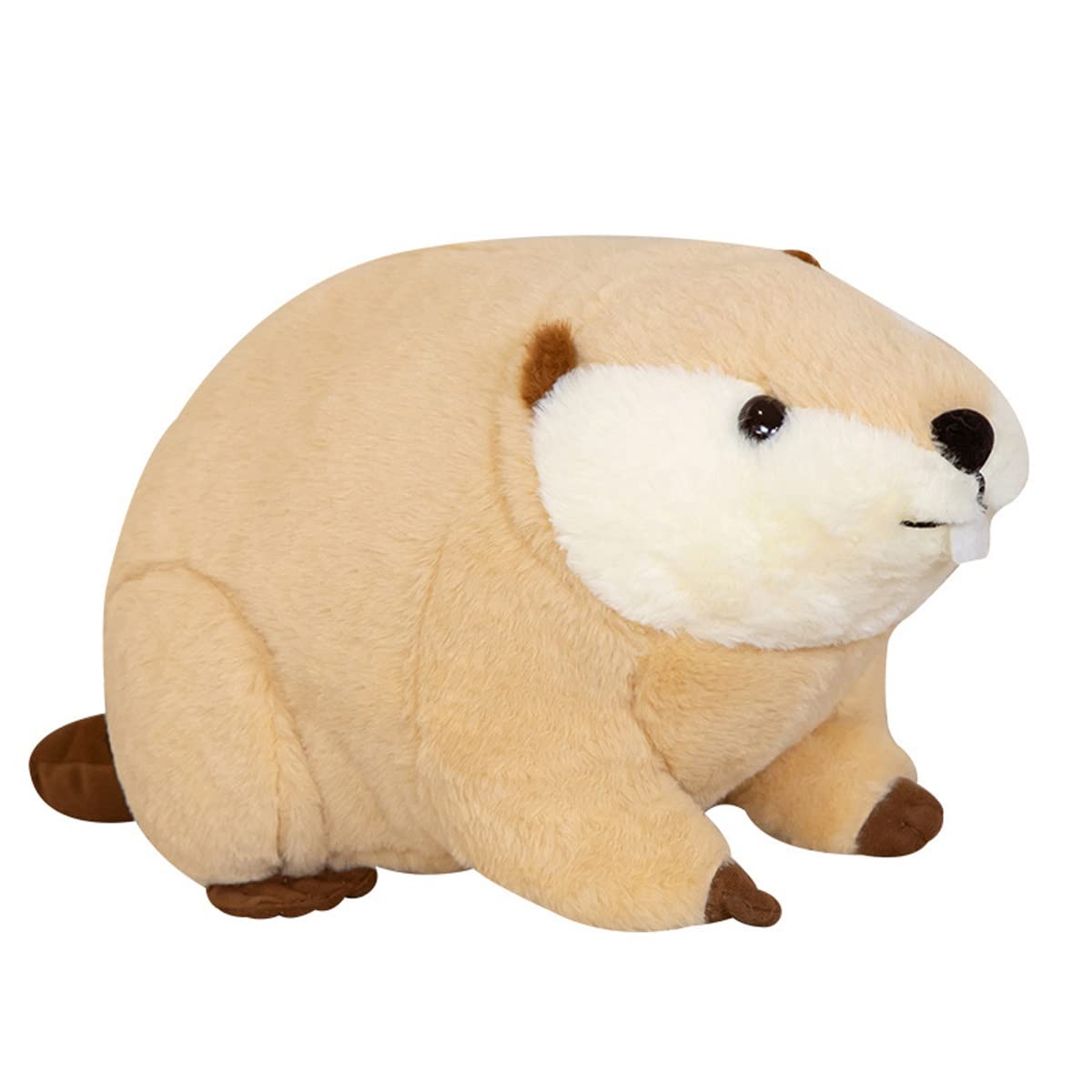 DANAIM Simulation Biber Plüschtier 17,7 Zoll Biber Kuscheltiere Spielzeug, Realistische Biber Wildtierpuppe Niedliches Weiches Kissen Kinder Geschenk Heimdekorationen(Beige,60cm)