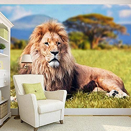 HD 3D Stereo Schöne Grünland Löwe TV Hintergrund Dekorative Malerei Wallpaper Lobby Wandbild Wanddekoration fototapete 3d Tapete effekt Vlies wandbild Schlafzimmer-150cm×105cm