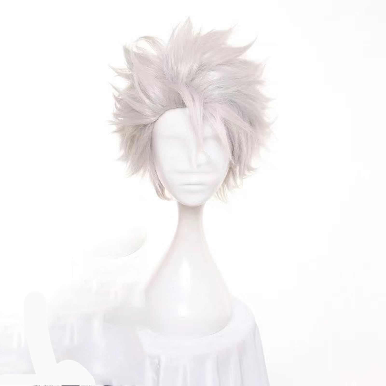 WCCNKK BLEACH Hitsugaya Toushirou Cosplay Perücke, Silberweiße Hochtemperatur-Seidenperücke Comic Rollenspielperücken + Perücke Kappe, Geeignet Für Halloween-Party, Nachtleben, Anime-Geschenk