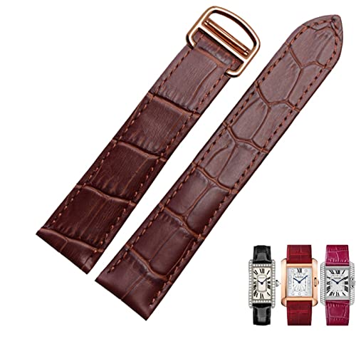 BANDKIT Uhrenarmband aus echtem Leder, 1617/18/20/22/23/24/25 mm, Armband für Herren/Damen, Ersatzarmbänder für Cartier Tank Solo, 23 mm, Achat