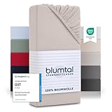 Blumtal® Basics Spannbettlaken 180x200cm Jersey im 2er Set - Spannbettlaken 180x200cm Baumwolle 100% - Oeko-TEX zertifiziertes Spannbetttuch 180x200cm - Bettlaken 180x200 - Leintuch - Elfenbein