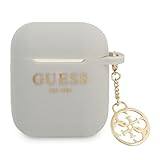 Guess GUA2LSC4EG Hülle für AirPods Cover grau/Grey Silicone Charm 4G Collection