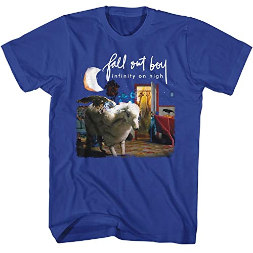 Fall Out Boy T-Shirt Infinity On High Album Cover Erwachsene Kurzarm T-Shirts Grafik Tees, Blau, Mittel