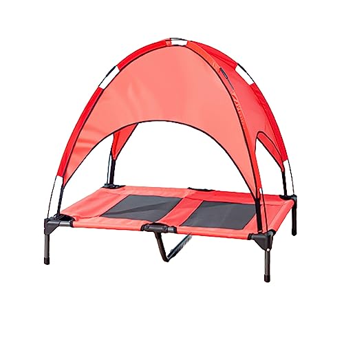 Hundeliege Outdoor mit Dach, Erhöhtes Hundebett mit Dach, Hundeliegeplatz Hunde Strandkorb Sonnenliege, Outdoor Liege für Große Hunde Bis 30Kg/ 40Kg/50Kg/60Kg, Haustierbett für Indoor & Outdoor (Colo