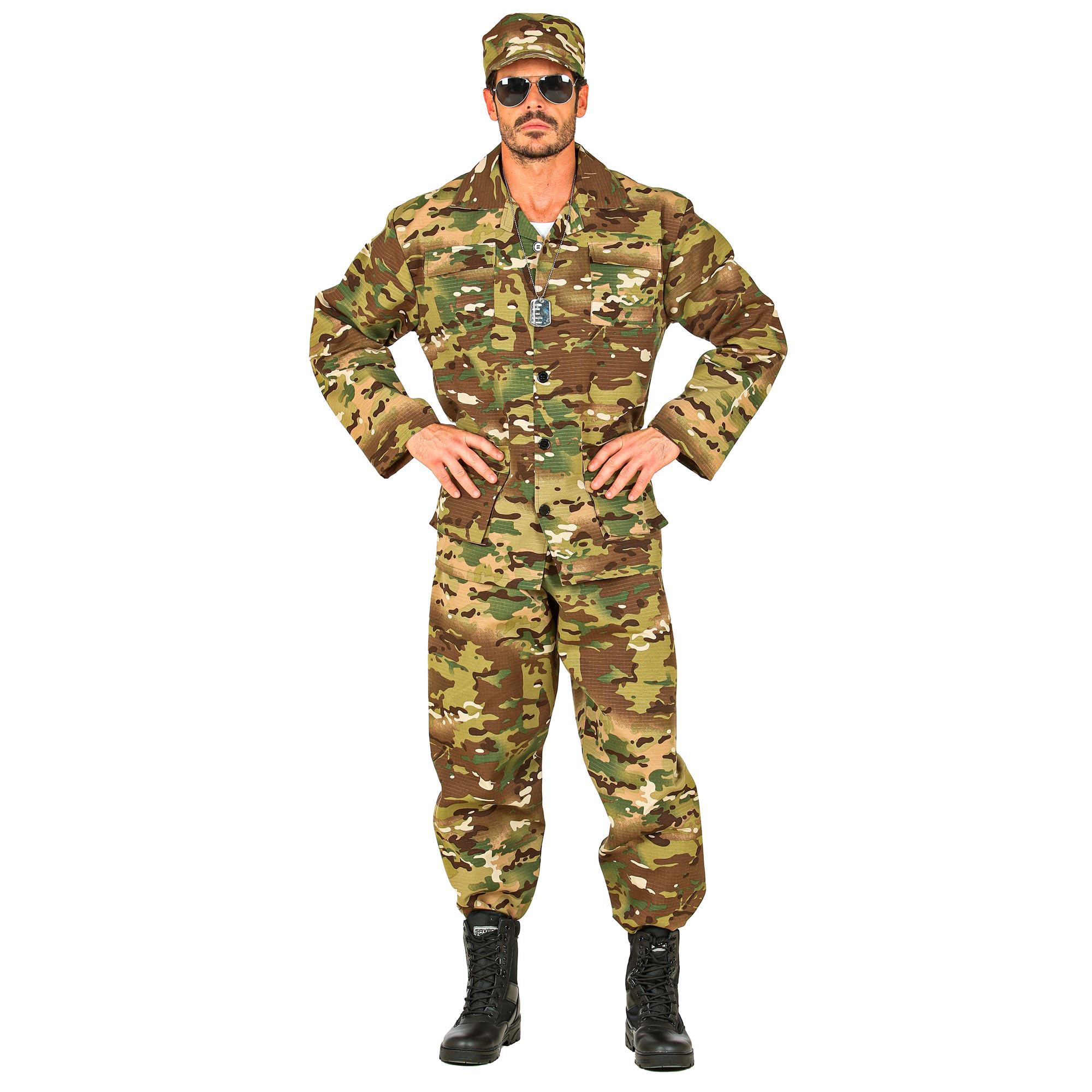 W WIDMANN - Kostüm Soldat, Uniform, Camouflage, Army, Militär, Faschingskostüme, Karneval